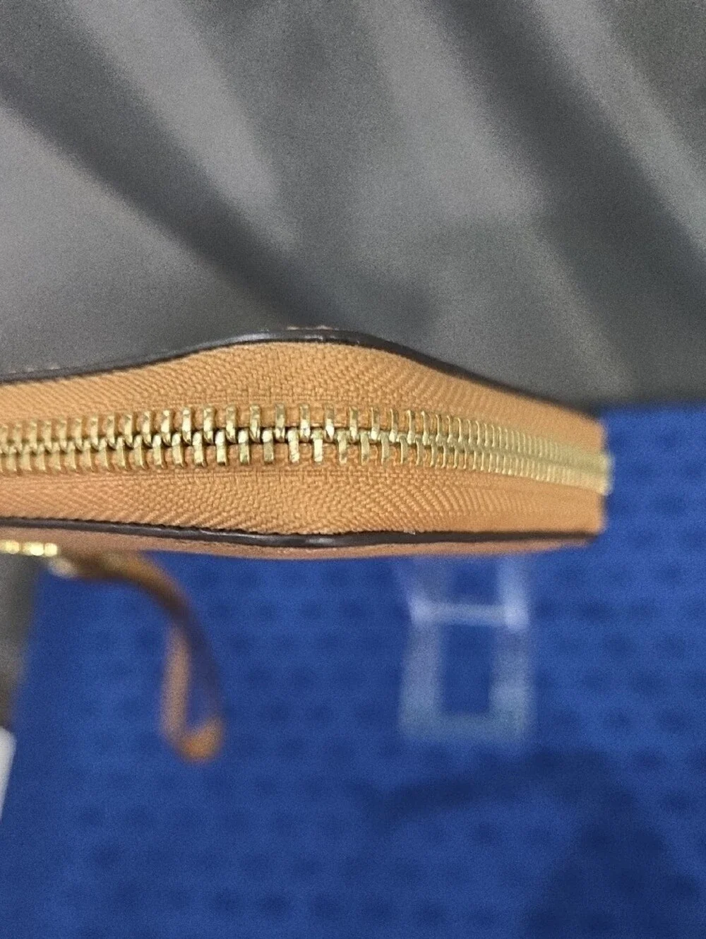 Michael Kors Tan Saffiano Leather Zip Around Wristlet Wallet